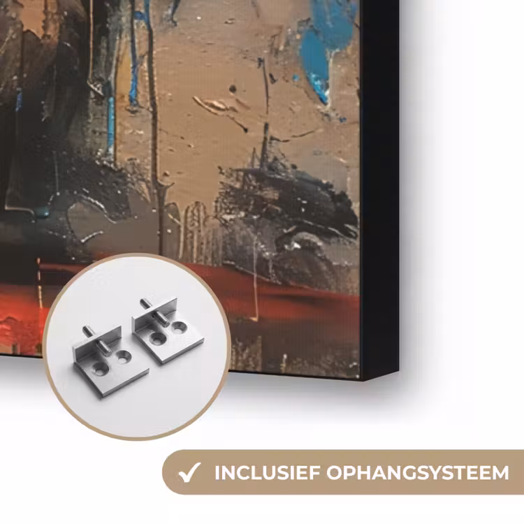 Graffiti - Beer - Dier - Muur - Street art Textielframe zwart klein -USP_ophangsysteemNL