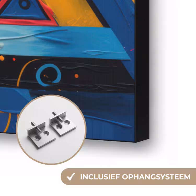 Graffiti - Kleuren - Oog - Kunst Textielframe zwart klein -USP_ophangsysteemNL