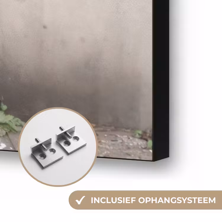 Graffiti - Meisje - Vogel - Street Art - Banksy Style Textielframe zwart klein -USP_ophangsysteemNL