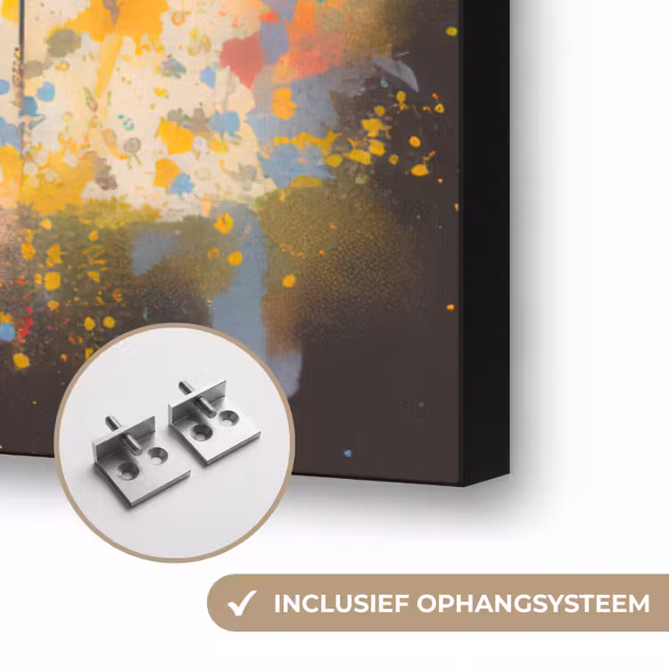 Graffiti - Paraplu - Mensen - Kleuren - Kunst Textielframe zwart klein -USP_ophangsysteemNL