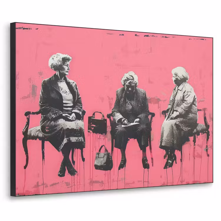 Graffiti - Roze - Street art - Vrouwen Textielframe zwart klein -3d