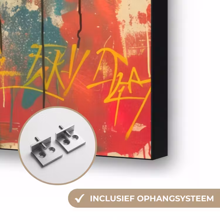 Graffiti - Rozen - Handen - Street art Textielframe zwart klein -USP_ophangsysteemNL