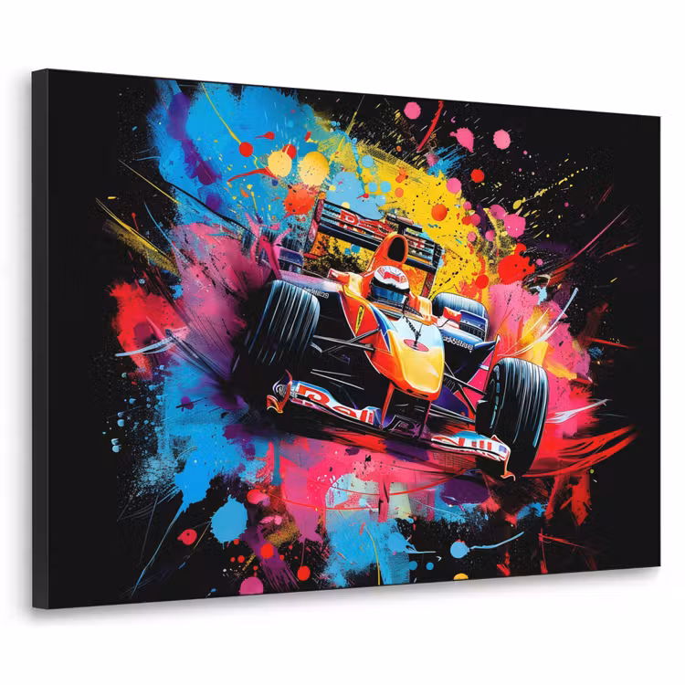 Graffiti - Sport - Auto - Formule 1 - Autosport Textielframe - compleet frame klein -3d