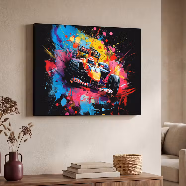 Graffiti - Sport - Auto - Formule 1 - Autosport Textielframe - compleet frame klein -sfeer3