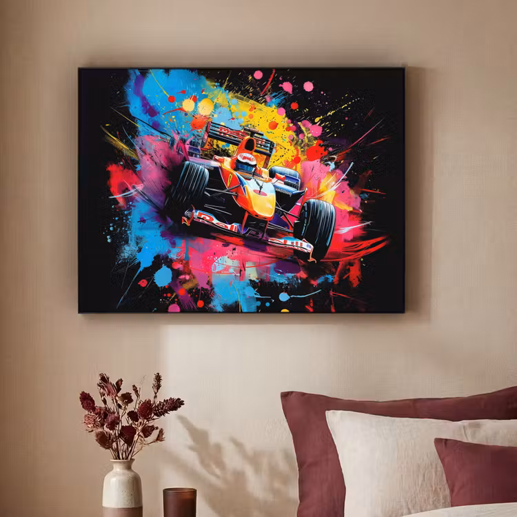 Graffiti - Sport - Auto - Formule 1 - Autosport Textielframe - compleet frame klein -sfeer1