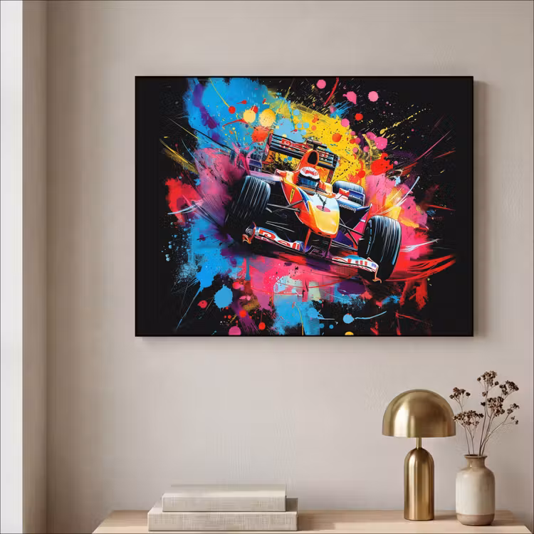 Graffiti - Sport - Auto - Formule 1 - Autosport Textielframe - compleet frame klein -sfeer2