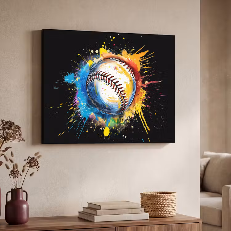 Graffiti - Sport - Baseball - Honkbal Textielframe - compleet frame klein -sfeer3