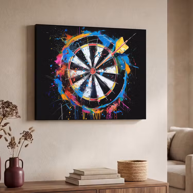 Graffiti - Sport - Darten - Dartbord Textielframe zwart klein -sfeer3