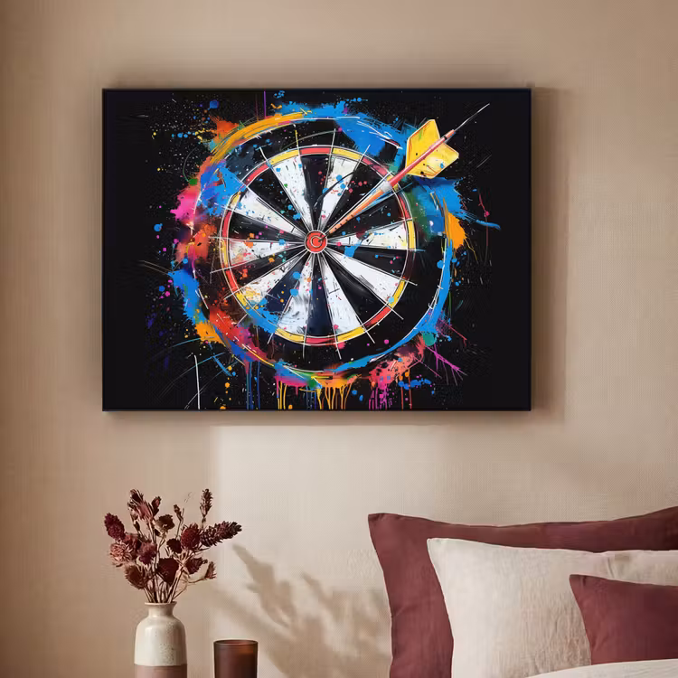 Graffiti - Sport - Darten - Dartbord Textielframe zwart klein -sfeer1