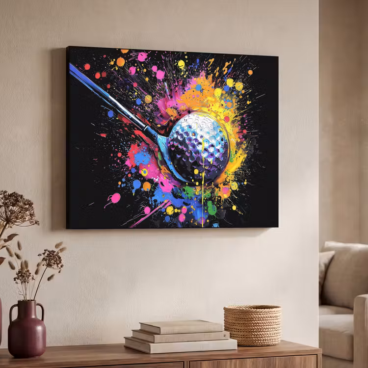Graffiti - Sport - Golf - Golfclub Textielframe - compleet frame klein -sfeer3