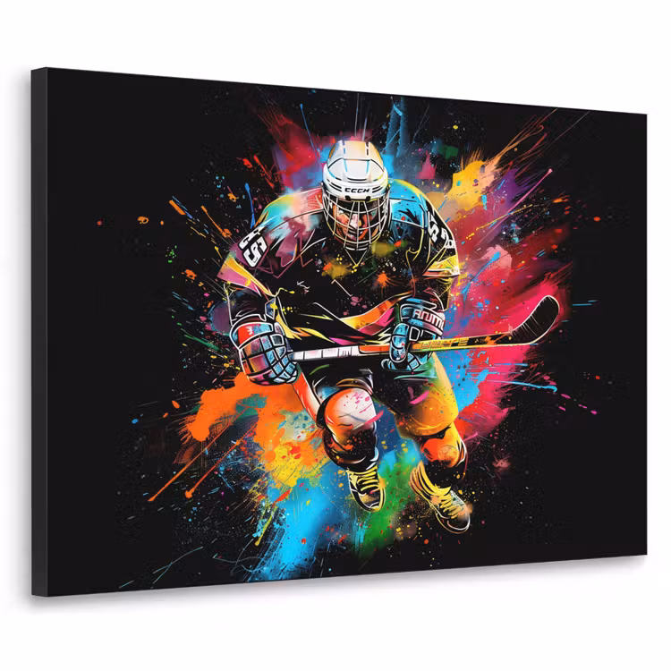 Graffiti - Sport - IJshockey - Hockey Textielframe zwart klein -3d