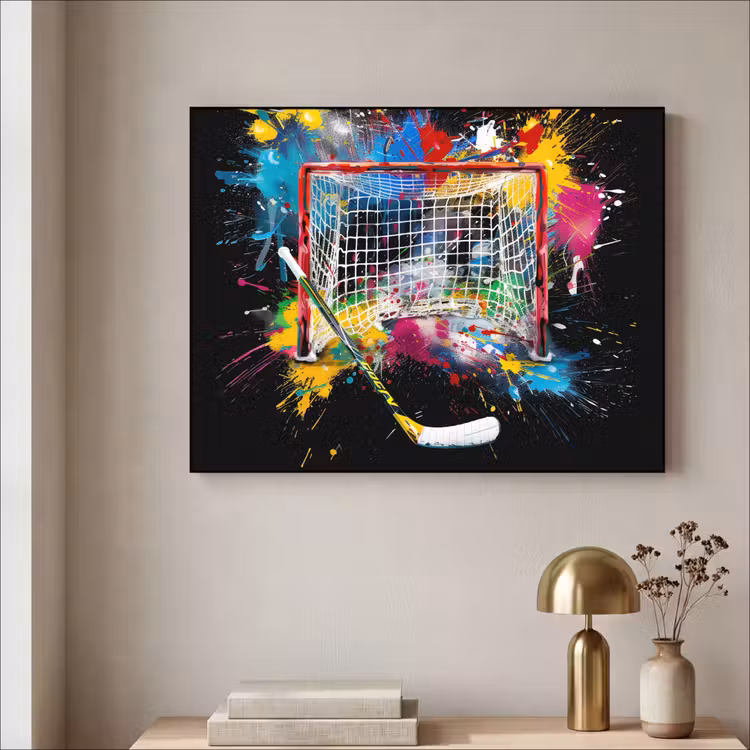 Graffiti - Sport - IJshockey - Hockey goal Textielframe - compleet frame klein -sfeer2