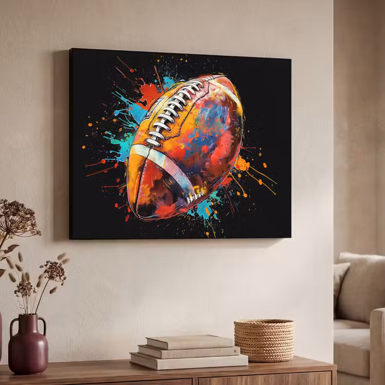 Graffiti - Sport - Rugby - American Football Textielframe - compleet frame klein -sfeer3