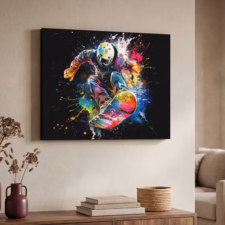 Graffiti - Sport - Snowboarden - Wintersport Textielframe - compleet frame klein -sfeer3