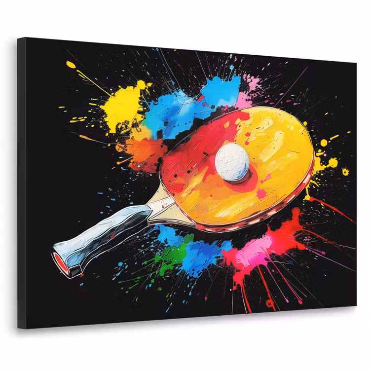 Graffiti - Sport - Tafeltennis - Verf Textielframe - compleet frame klein -3d