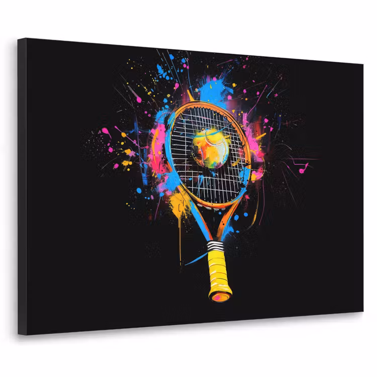 Graffiti - Sport - Tennis - Raket - Bal Textielframe - compleet frame klein -3d