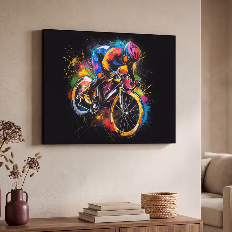 Graffiti - Sport - Wielrennen - Fiets Textielframe zwart klein -sfeer3