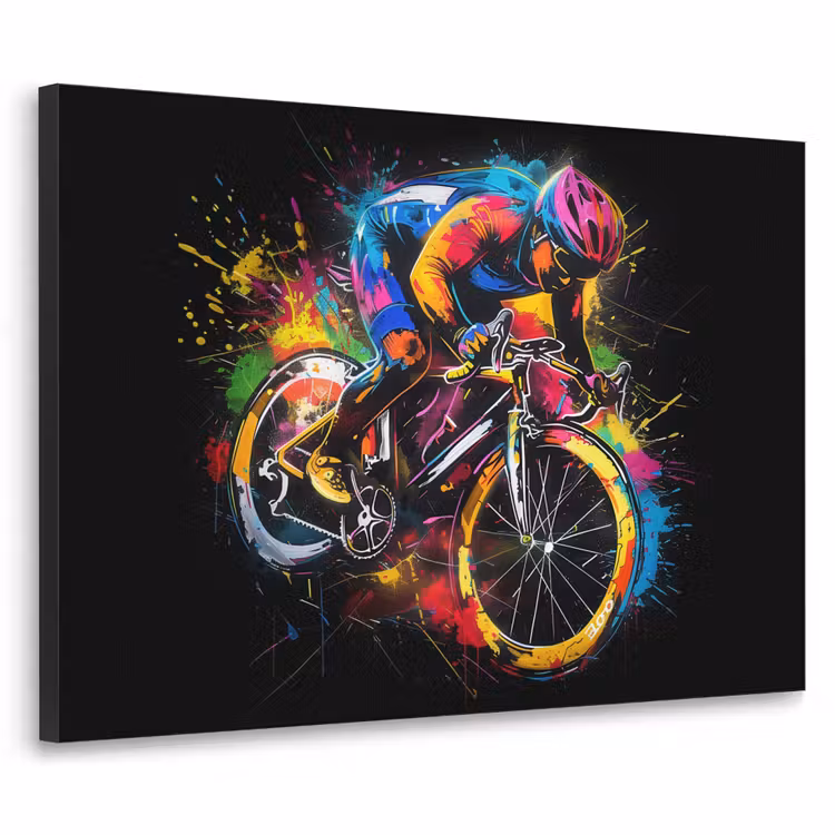 Graffiti - Sport - Wielrennen - Fiets Textielframe zwart klein -3d