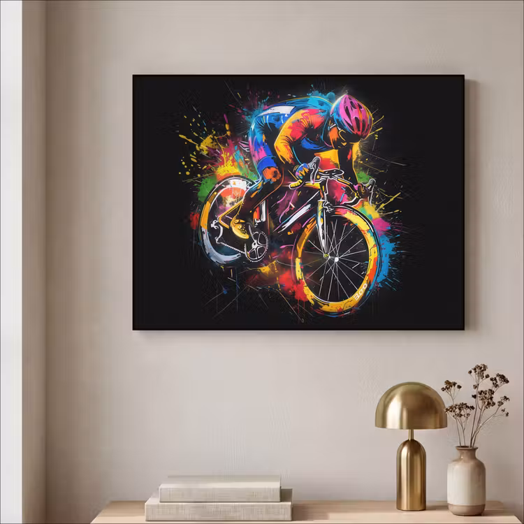 Graffiti - Sport - Wielrennen - Fiets Textielframe zwart klein -sfeer2