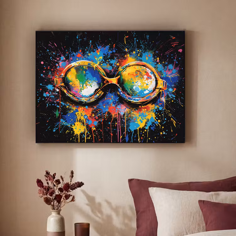 Graffiti - Sport - Zwemmen - Zwembril Textielframe - compleet frame klein -sfeer1