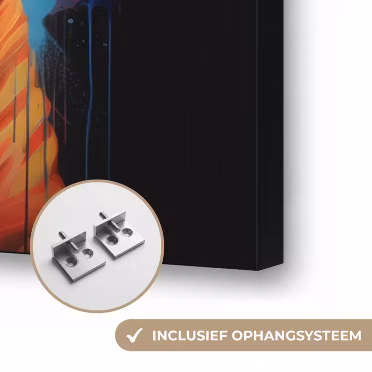 Graffiti - Wasbeer - Jas - Zwart Textielframe zwart klein -USP_ophangsysteemNL