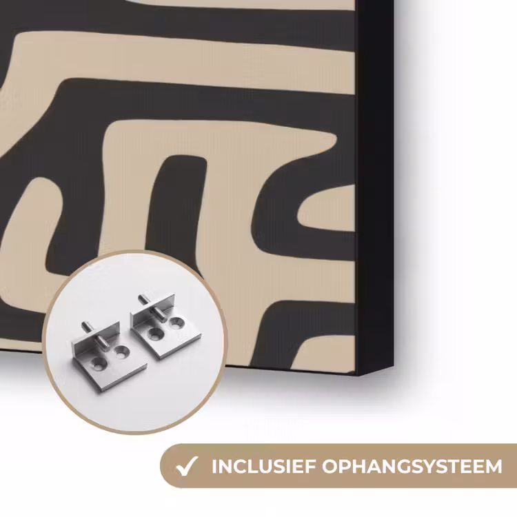 Grafisch - Lijnen - Zwart Textielframe zwart klein 947 -USP_ophangsysteemNL
