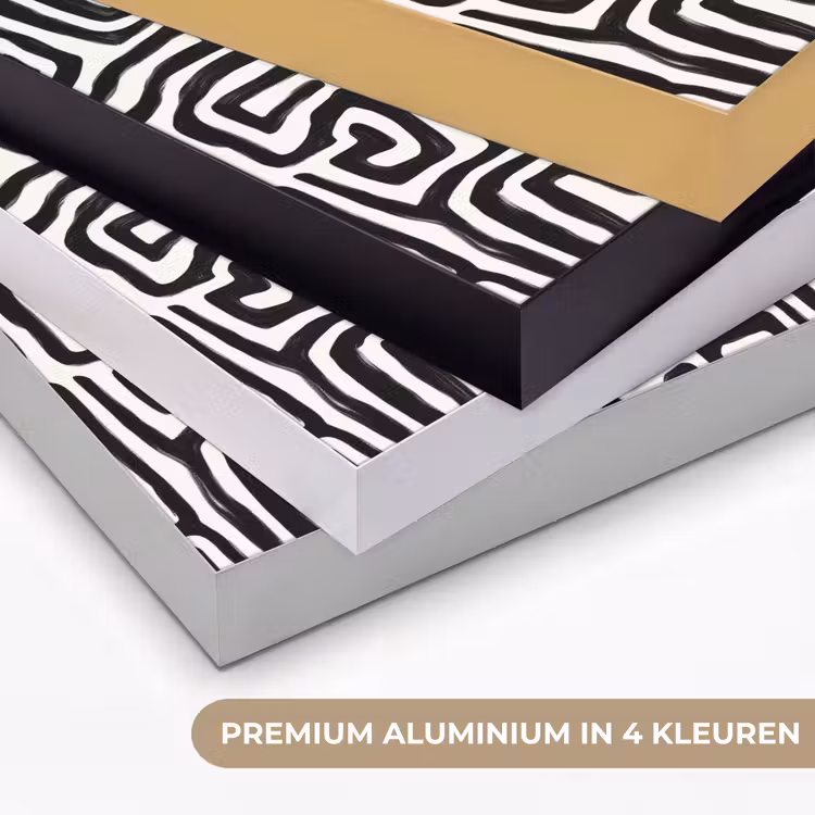 Grafisch - Lijnen - Zwart - Wit Textielframe zwart klein 947 -USP_kleurenNL