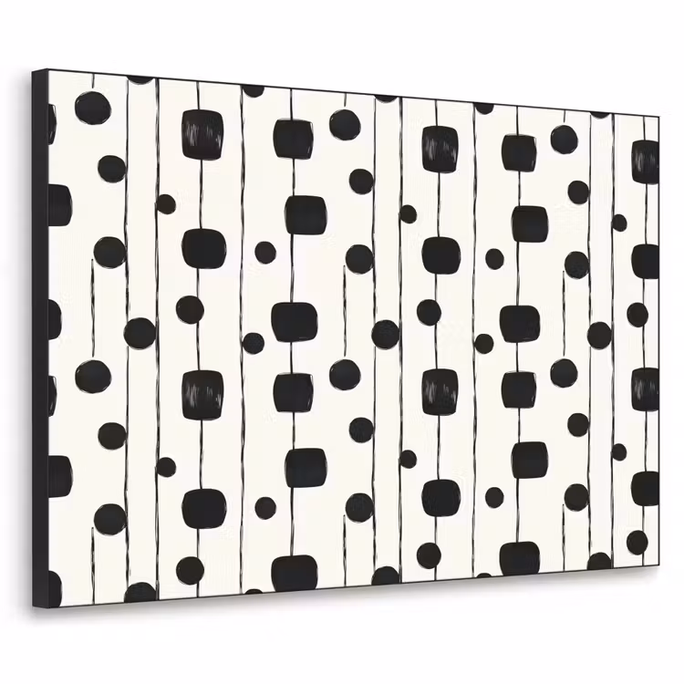 Grafisch - Modern - Zwart Textielframe zwart klein 947 -3d