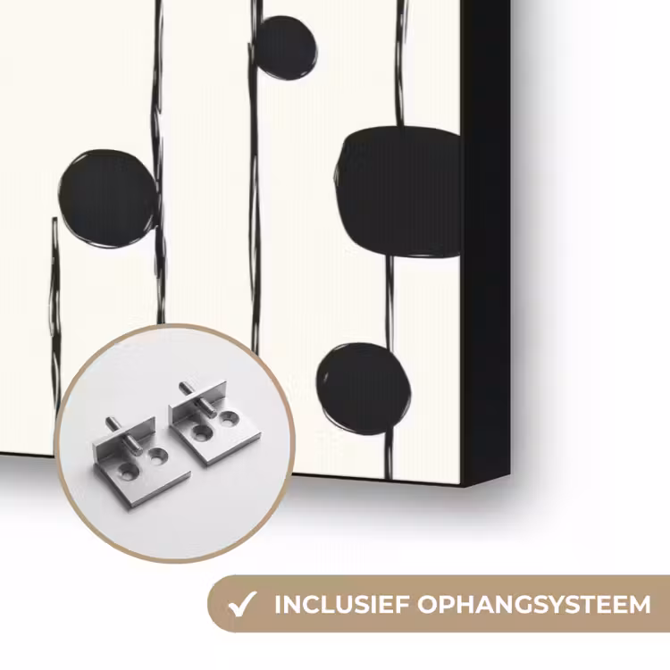 Grafisch - Modern - Zwart Textielframe zwart klein 947 -USP_ophangsysteemNL