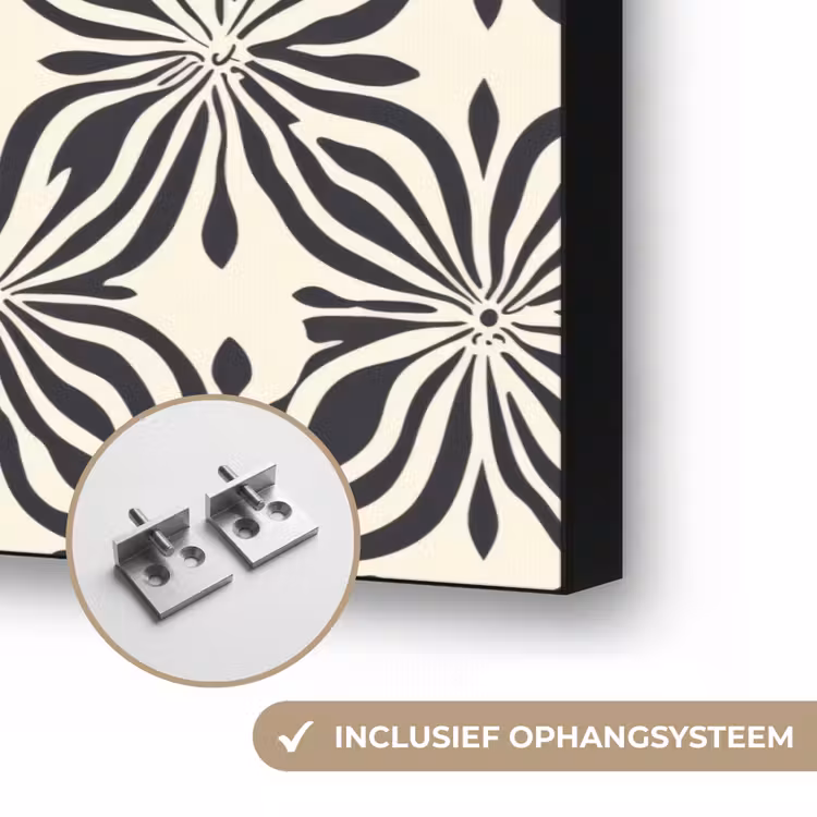 Grafisch - Patroon - Zwart Textielframe zwart klein 947 -USP_ophangsysteemNL
