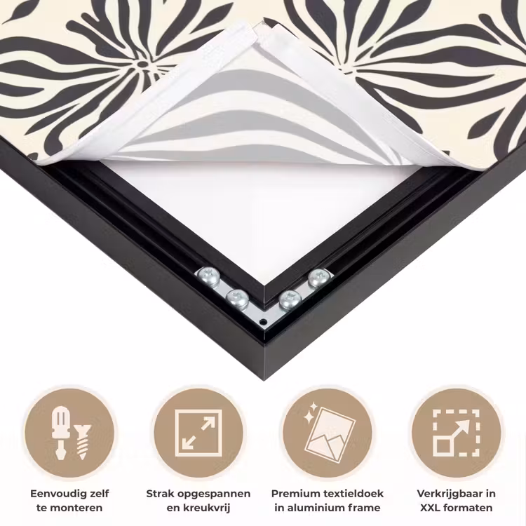 Grafisch - Patroon - Zwart Textielframe zwart klein 947 -USP_feed_closeupNL