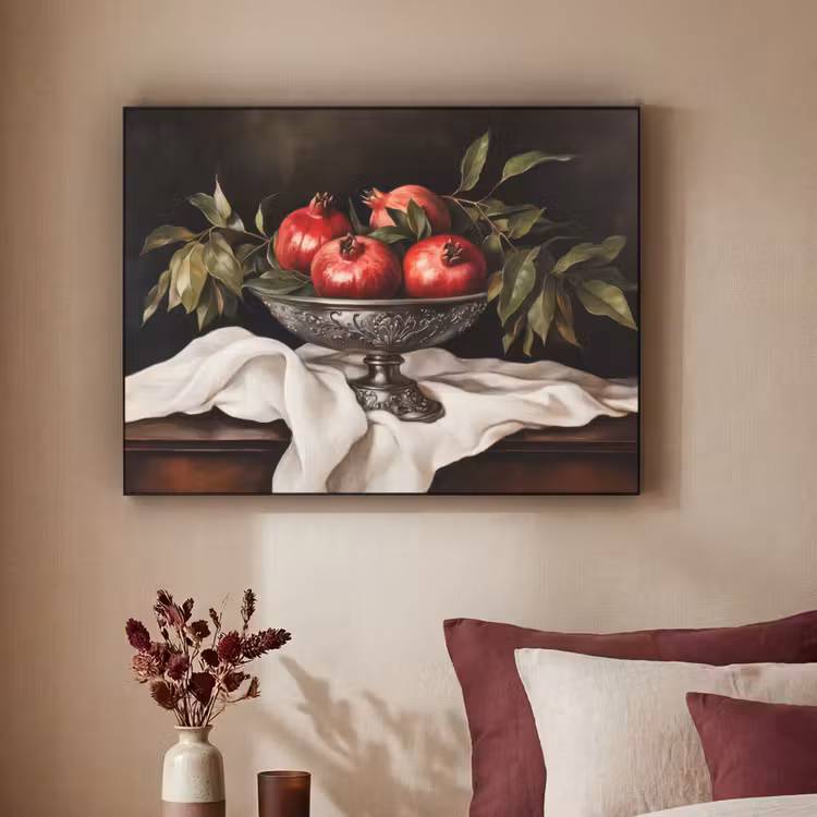 Granaatappels - Klassiek - Vintage Textielframe - compleet frame klein -sfeer1