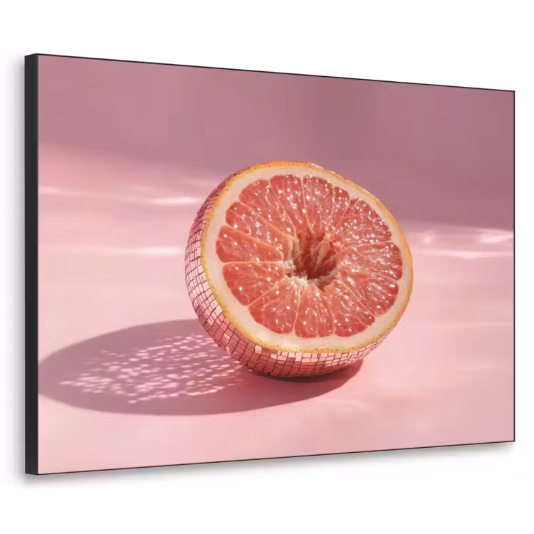Grapefruit - Roze - Disco - Shiny Textielframe - compleet frame klein -3d