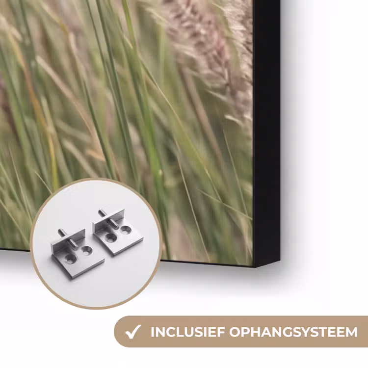 Gras - Close up - Groen Textielframe zwart klein -USP_ophangsysteemNL