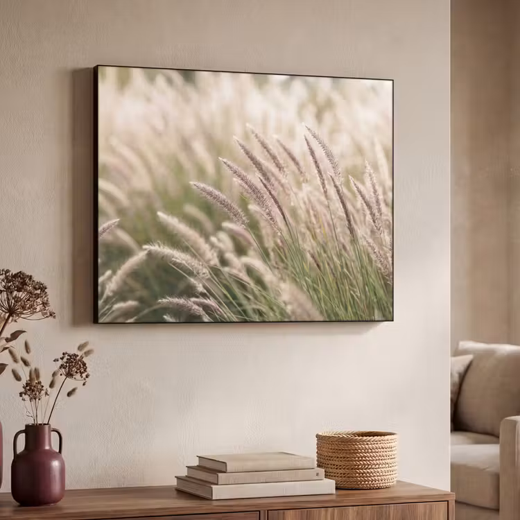 Gras - Close up - Groen Textielframe zwart klein -sfeer3