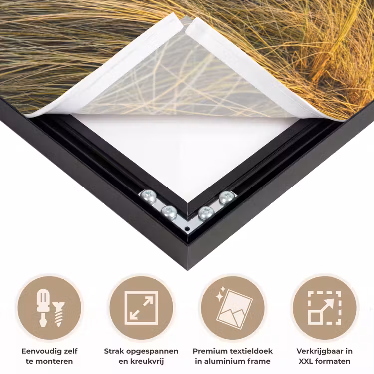 Gras - Duinen - Strand - Zomer Textielframe zwart klein -USP_feed_closeupNL