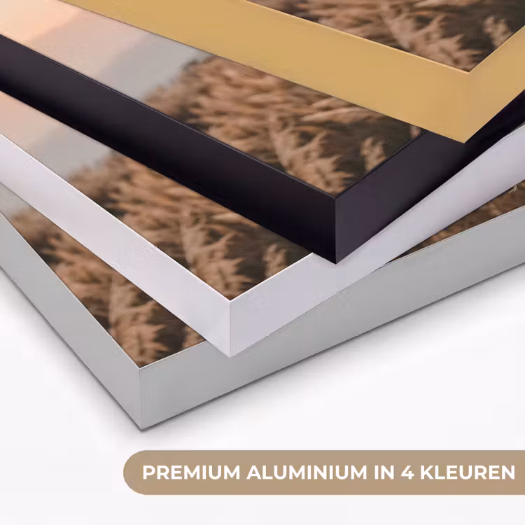 Gras - Veld - Zon - Natuur Textielframe zwart klein -USP_kleurenNL