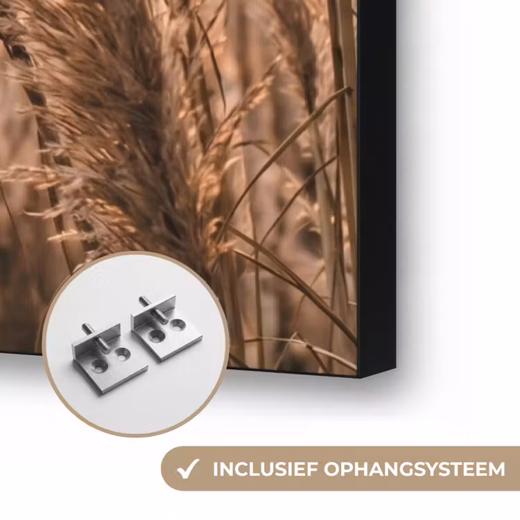 Gras - Veld - Zon - Natuur Textielframe zwart klein -USP_ophangsysteemNL