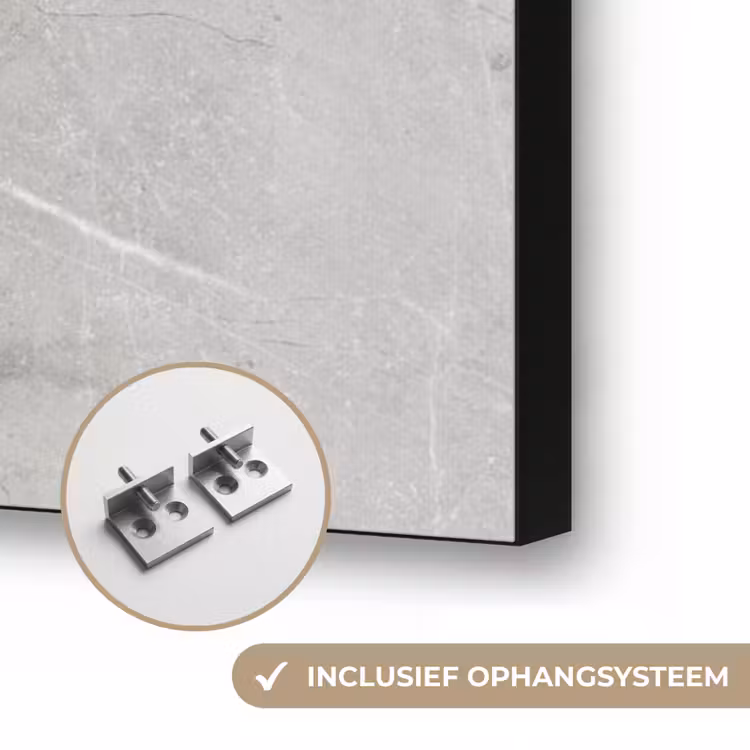 Grijs - Beton - Industrieel Textielframe zwart klein -USP_ophangsysteemNL