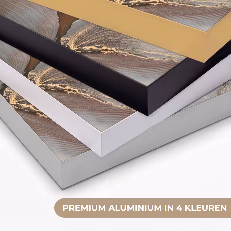 Grijs - Goud - Marmer - Marmerlook Textielframe zwart klein -USP_kleurenNL