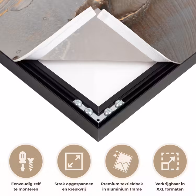 Grijs - Goud - Marmer - Marmerlook Textielframe zwart klein -USP_feed_closeupNL
