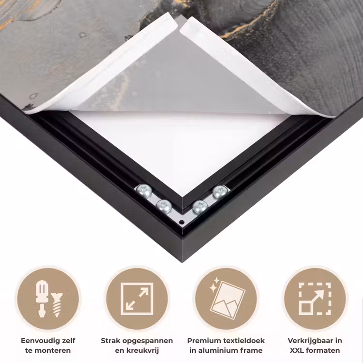 Grijs - Luxe - Goud - Marmer Textielframe zwart klein -USP_feed_closeupNL
