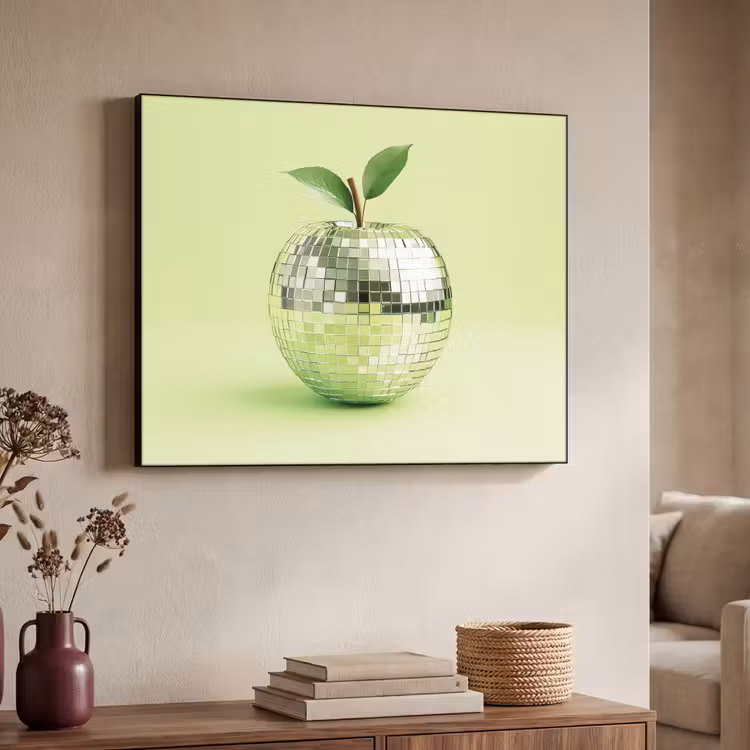 Groen - Disco - Decoratie - Appel Textielframe - compleet frame klein -sfeer3
