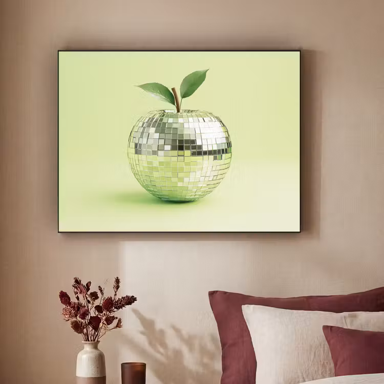 Groen - Disco - Decoratie - Appel Textielframe - compleet frame klein -sfeer1