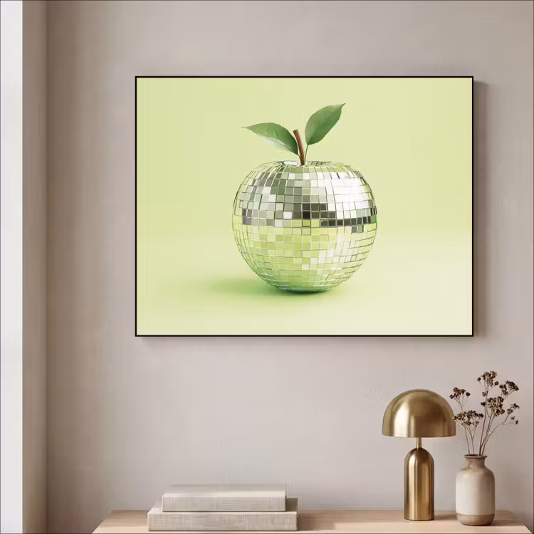 Groen - Disco - Decoratie - Appel Textielframe - compleet frame klein -sfeer2