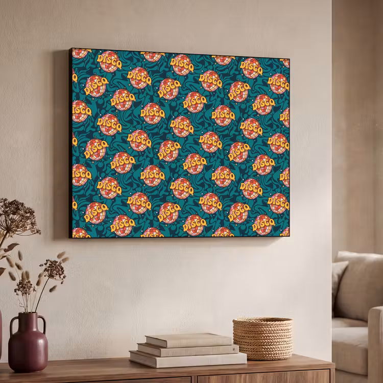 Groen - Disco - Patroon Textielframe - compleet frame klein 947 -sfeer3