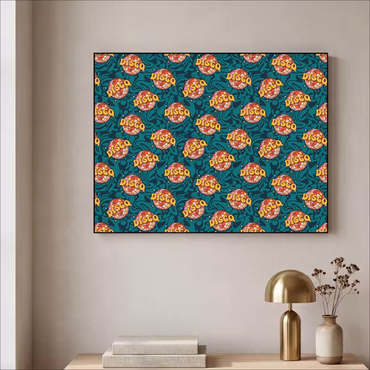 Groen - Disco - Patroon Textielframe - compleet frame klein 947 -sfeer2