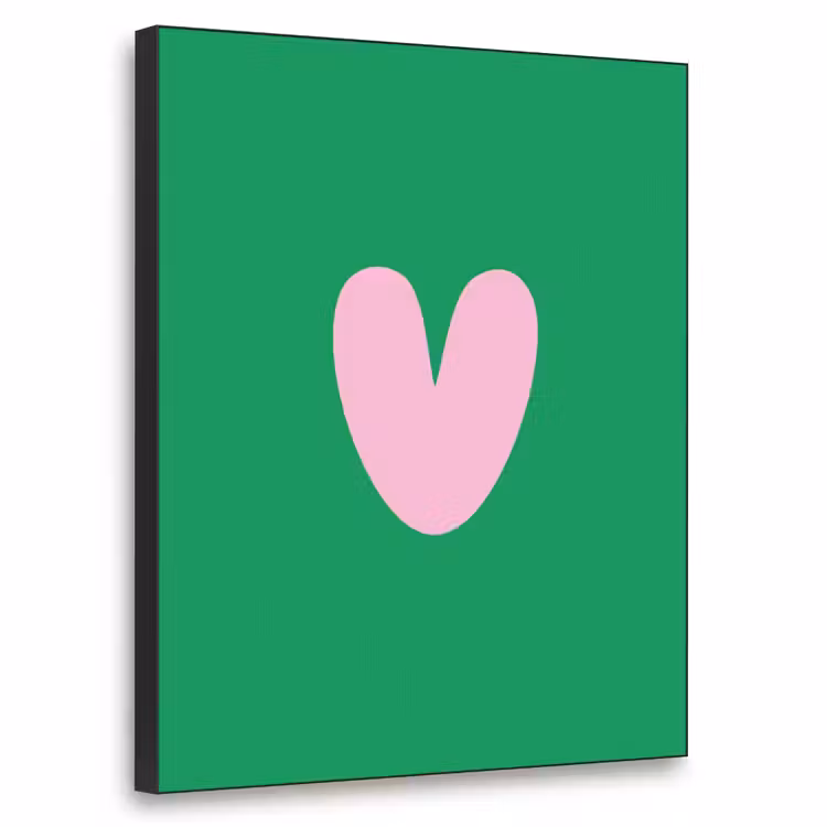 Groen - Hart - Minimalistisch - Valentijn Textielframe - compleet frame klein -3d