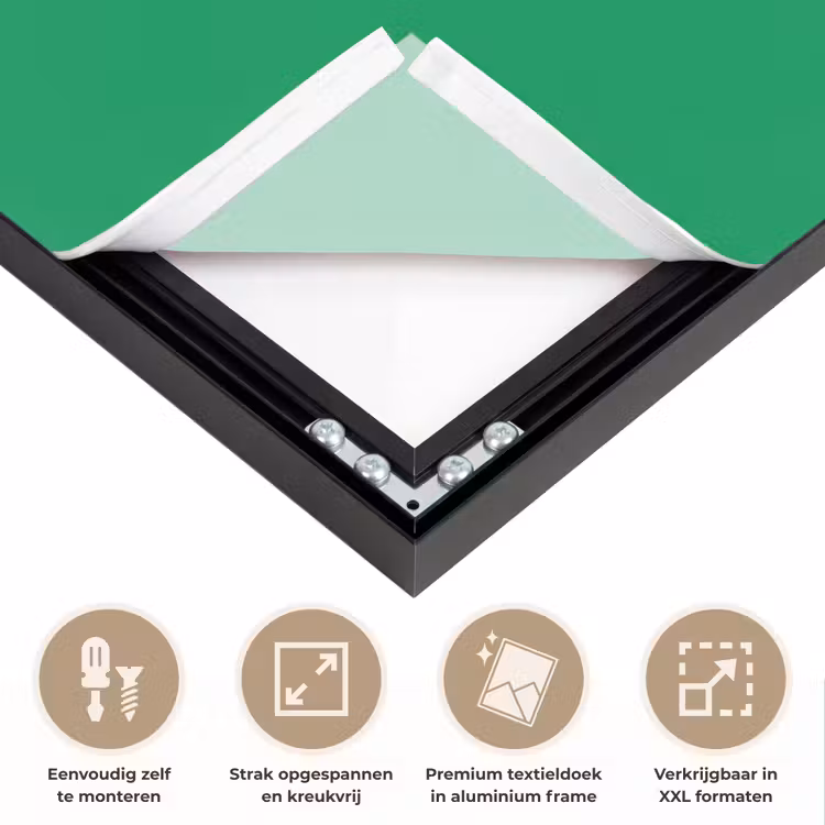 Groen - Hart - Minimalistisch - Valentijn Textielframe zwart klein -USP_feed_closeupNL
