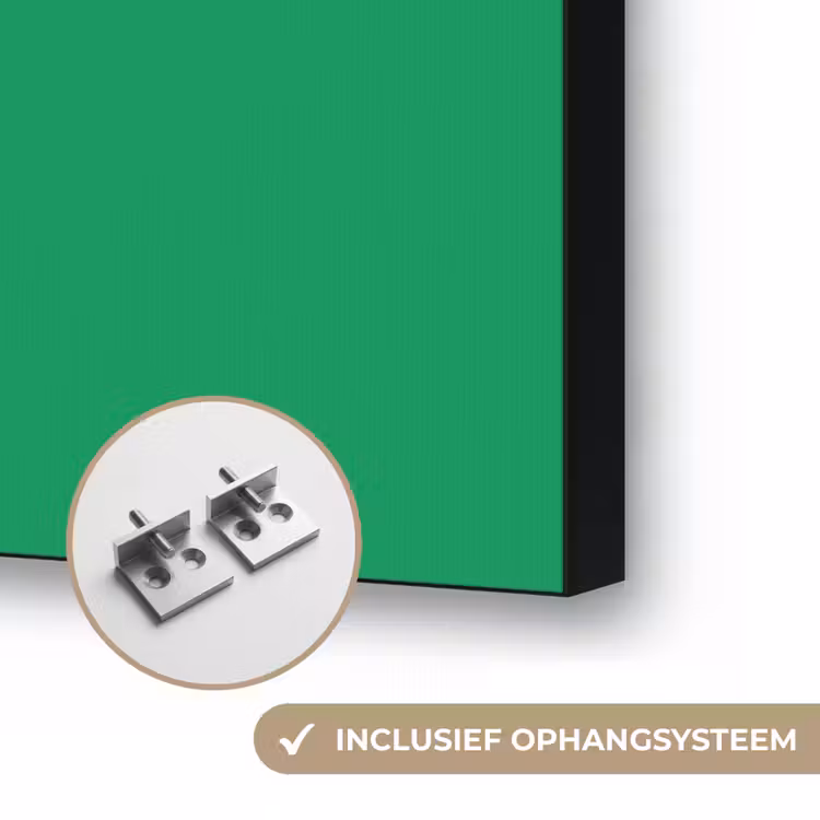 Groen - Hart - Minimalistisch - Valentijn Textielframe zwart klein -USP_ophangsysteemNL